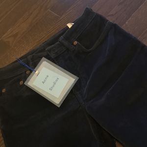 Corduroy mid rise straight pants